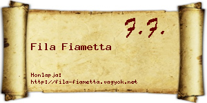 Fila Fiametta névjegykártya